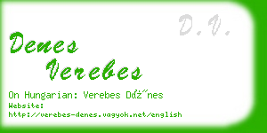 denes verebes business card